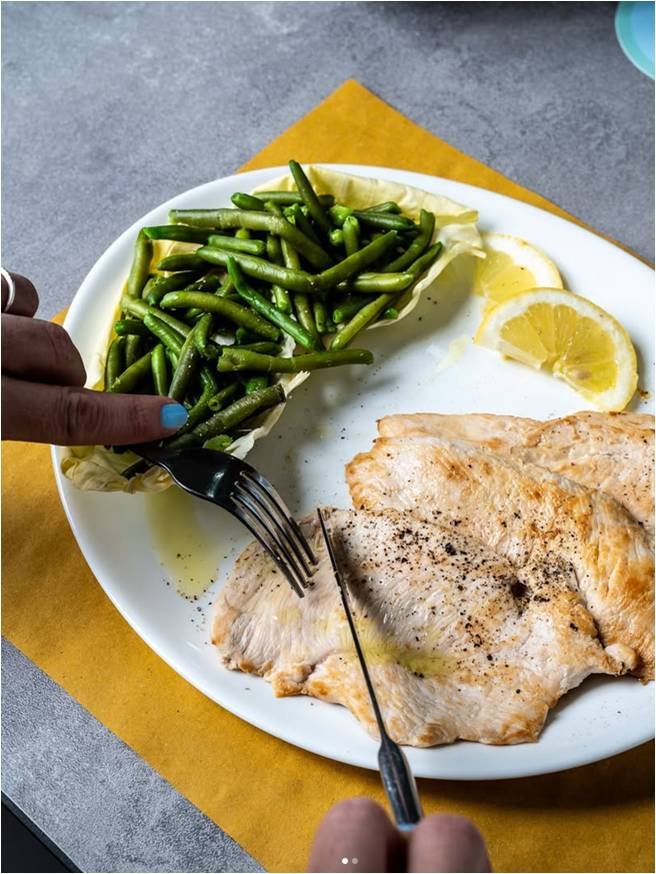 Secondo di pesce con contorno di verdure